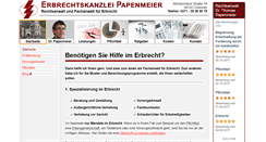 Desktop Screenshot of erbrecht-papenmeier.de