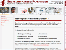 Tablet Screenshot of erbrecht-papenmeier.de